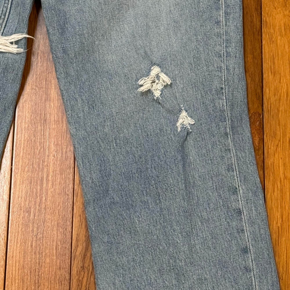 Abercrombie & Fitch 90s Straight‎ Ultra High Rise Jeans 29 Distressed Light Wash - Picture 5 of 10